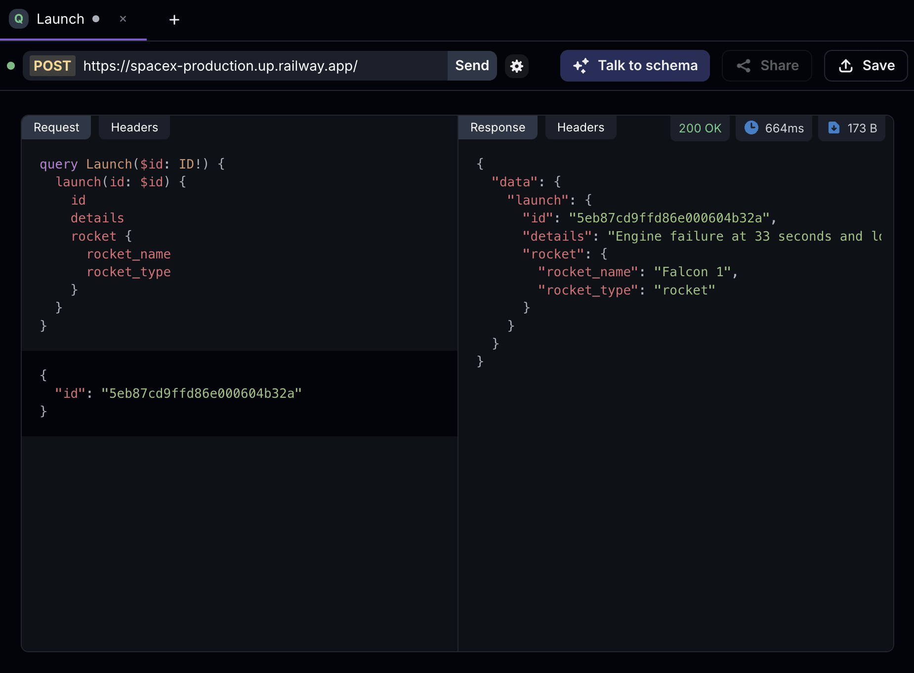 Execute query